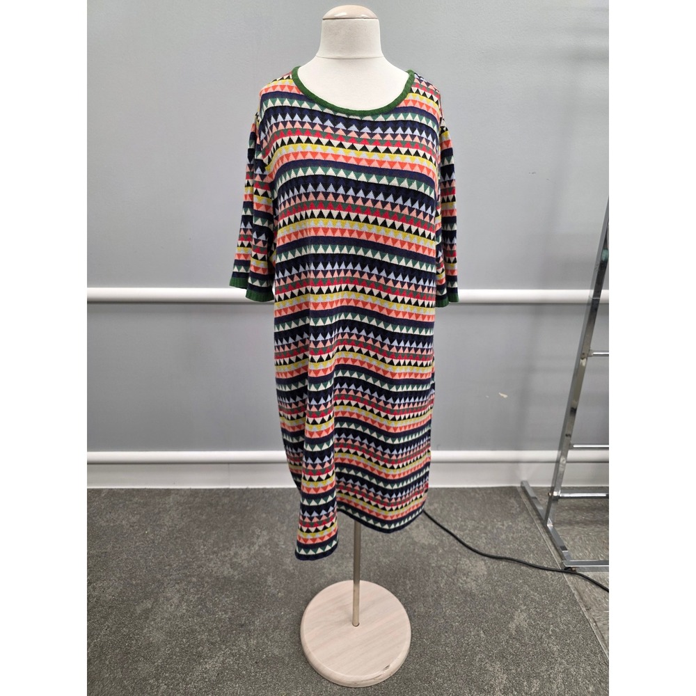 Aldomartins Barcelona Geometric Triangle Knit Sweater Dress Multicolor Women